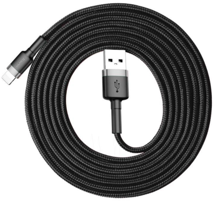 Baseus Cafule Lightning 2m/1.5A (CALKLF-CG1) Black-Grey фото №2
