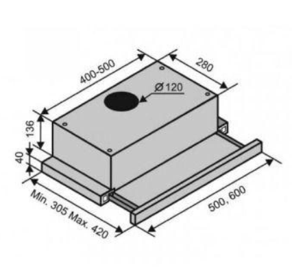 Витяжки Ventolux GARDA 60 INOX (700) LED 2S фото №2