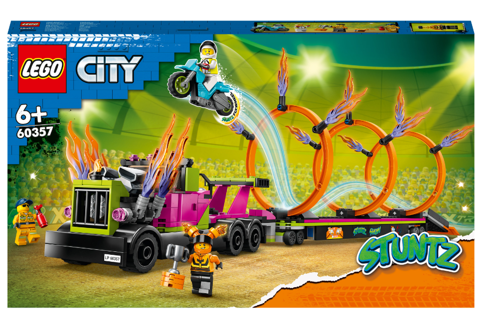 Конструктор Lego City Stuntz Завдання із каскадерською вантажівкою та вогняним колом