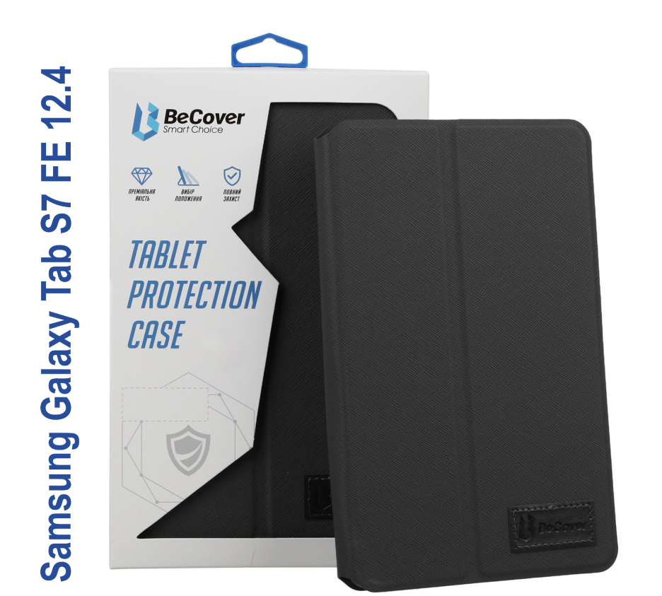 Чехол для планшета BeCover Samsung Tab S7 FE 12.4 SM-T730/SM-T735/S8 Plus 5G SM-X800/SM-X806 Black (706711)