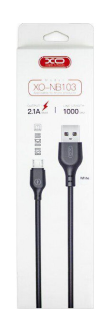 XO microUSB NB103 2.1A/1m Black фото №2
