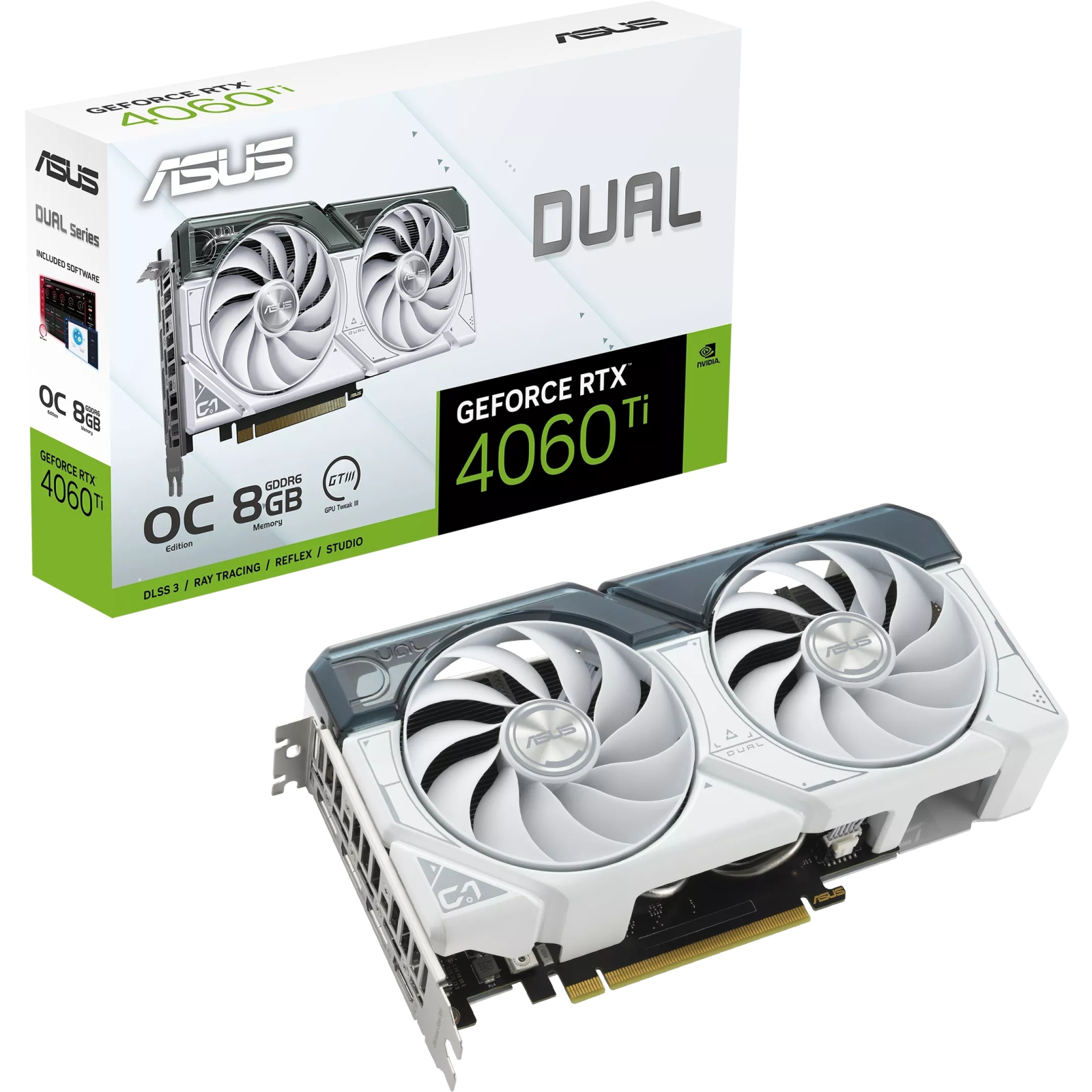 Відеокарта Asus GeForce RTX 4060 Ti 8GB GDDR6 DUAL OC DUAL-RTX4060TI-O8G-WHITE білий фото №6
