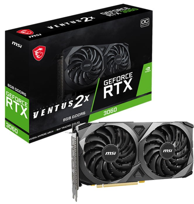 Відеокарта MSI GeForce RTX 3060 8GB GDDR6 VENTUS 2X OC