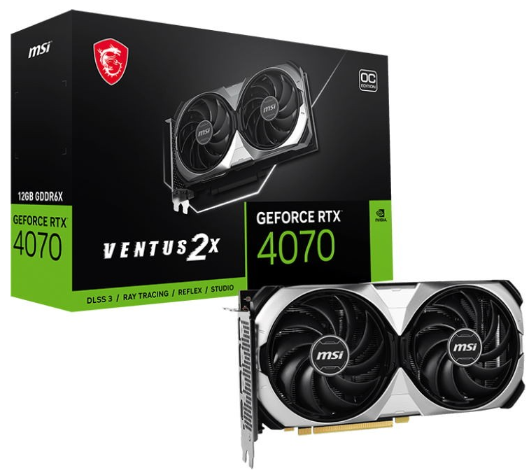 Відеокарта MSI GeForce RTX 4070 12GB GDDR6X VENTUS 2X OC