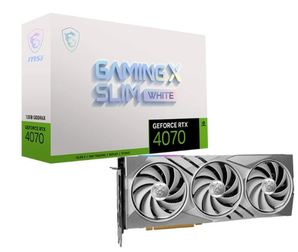 Відеокарта MSI GeForce RTX 4070 12GB GDDR6X GAMING SLIM WHITE фото №2