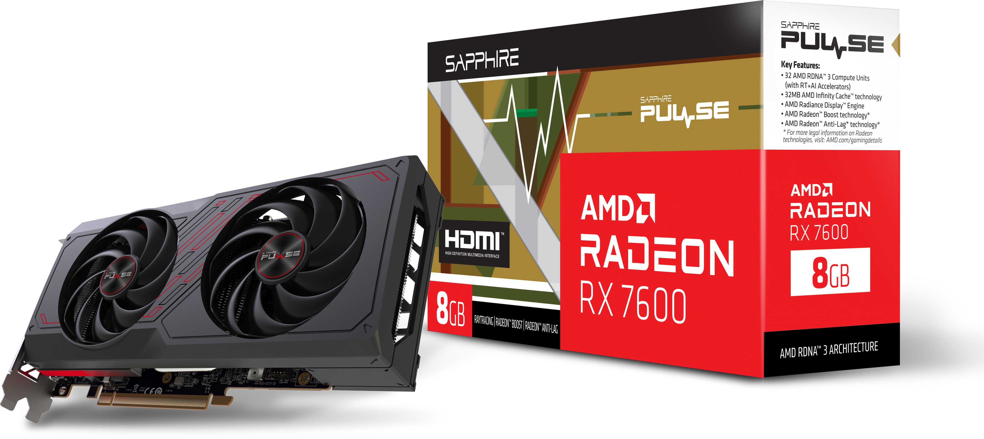 Відеокарта Sapphire Radeon RX 7600 8GB GDDR6 Pulse Gaming фото №4
