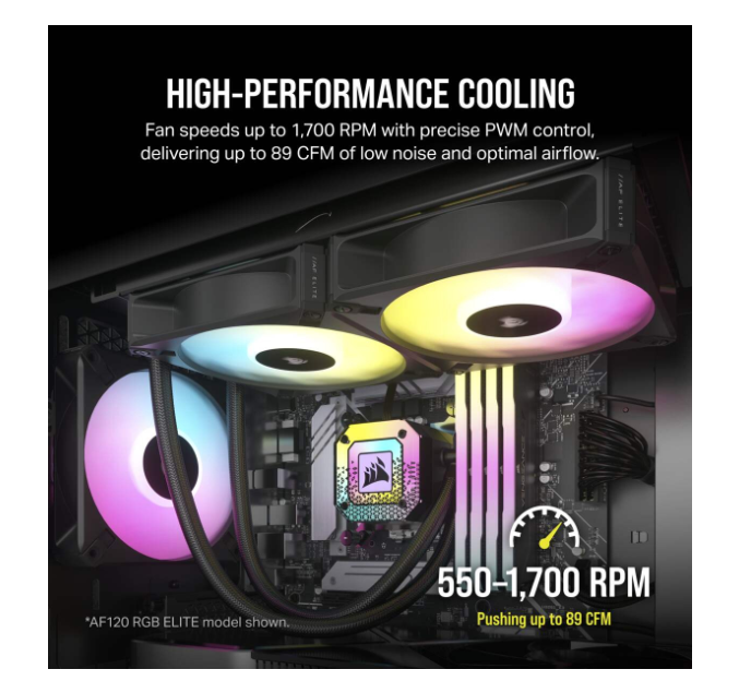 Система охлаждения CORSAIR AF140 RGB Elite Dual Pack (CO-9050156-WW) фото №5