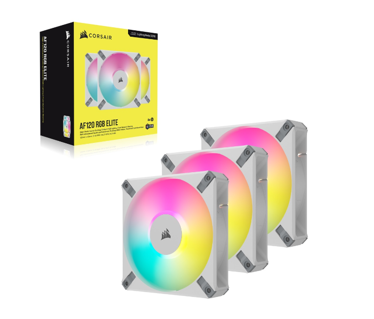 Система охолодження CORSAIR AF120 RGB Elite White Triple Pack (CO-9050158-WW) фото №5