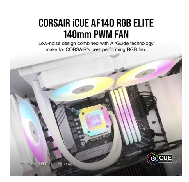 Система охлаждения CORSAIR AF140 RGB Elite White (CO-9050159-WW) фото №5