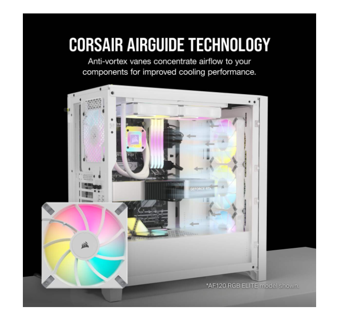 Система охолодження CORSAIR AF140 RGB Elite White Dual Pack (CO-9050160-WW) фото №3