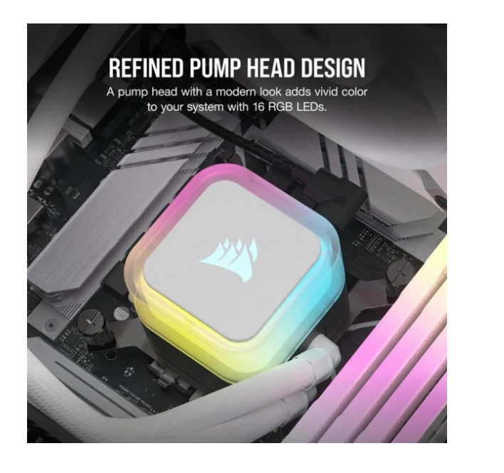 Система охлаждения CORSAIR iCUE H150i RGB Elite Liquid CPU Cooler White (CW-9060079-WW) фото №4