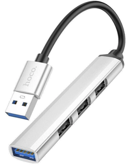 ХАБ Hoco HB26 4 in 1 adapter(Type-C to USB3.0 USB2.0*3) Silver