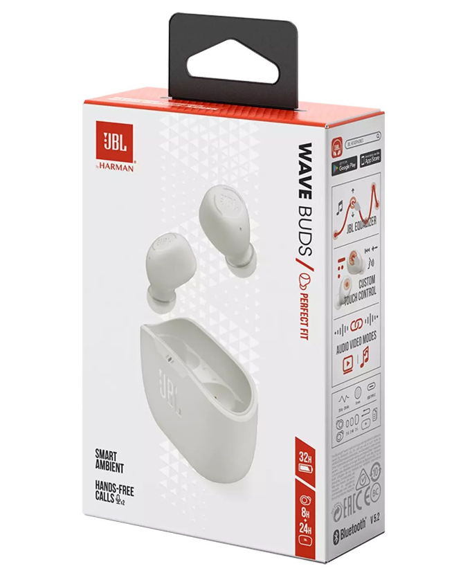 Навушники JBL Wave Buds White (JBLWBUDSWHT) фото №10