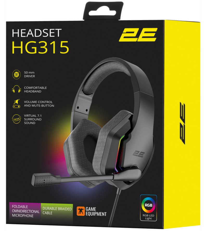 Навушники 2E GAMING HG315 RGB USB 7.1 Black фото №9