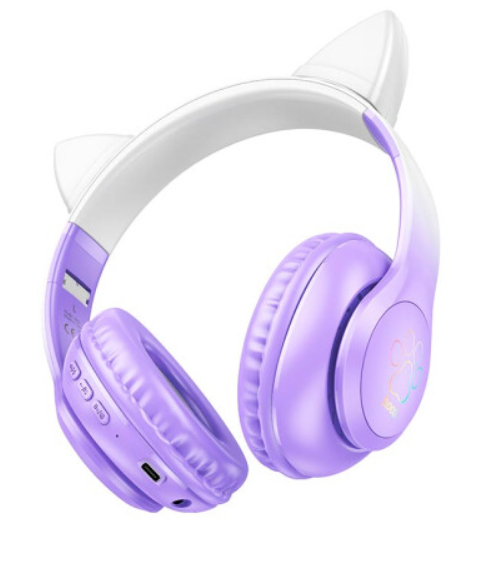 Навушники Hoco W42 Cat ears BT headphones Purple Grape фото №2