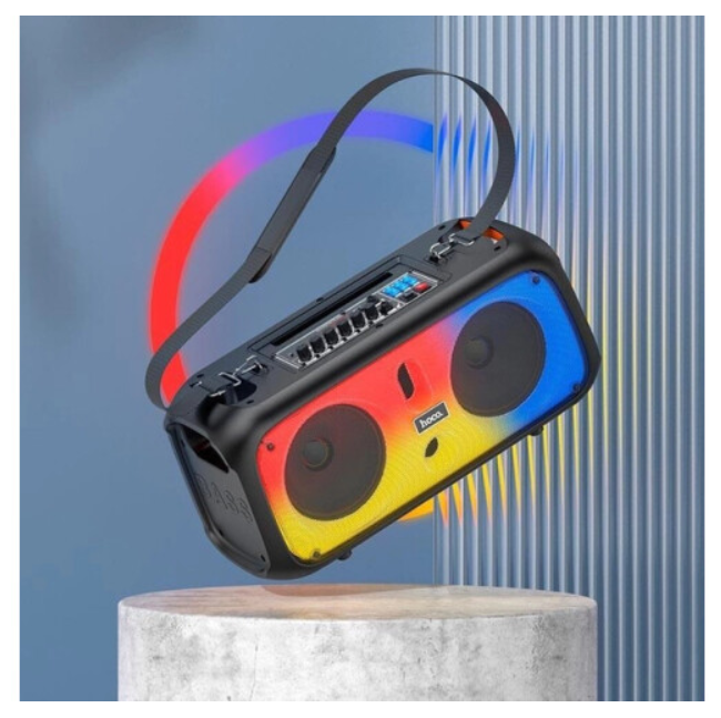 Портативна колонка Hoco BS54 Party wireless dual mic outdoor BT speaker Black фото №7