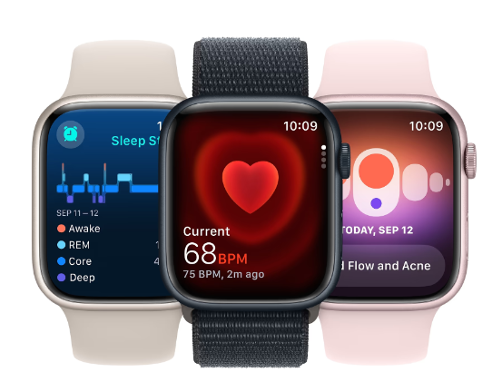 Смарт-годинник Apple Watch Series 9 GPS 45mm Silver Alu. Case w. Storm Blue S. Band - M/L (MR9E3) фото №4