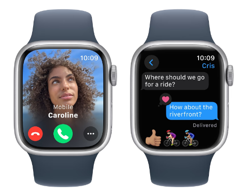 Смарт-годинник Apple Watch Series 9 GPS 45mm Silver Alu. Case w. Storm Blue S. Band - M/L (MR9E3) фото №5