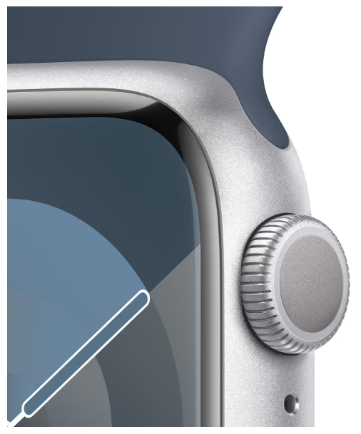 Смарт-годинник Apple Watch Series 9 GPS 45mm Silver Alu. Case w. Storm Blue S. Band - M/L (MR9E3) фото №3