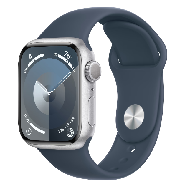 Смарт-годинник Apple Watch Series 9 GPS 45mm Silver Alu. Case w. Storm Blue S. Band - M/L (MR9E3) фото №2
