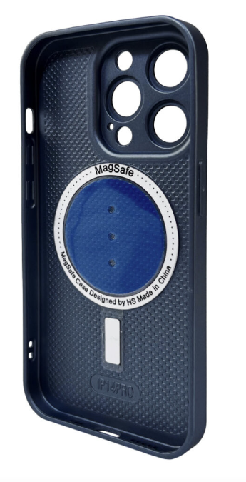 Чохол для телефона AG Glass Matt Frame Color MagSafe Logo for Apple iPhone 15 Pro Max Navy Blue фото №2