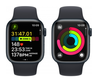 Смарт-годинник Apple Watch Series 9 GPS 45mm Midnight Aluminum Case w. Midnight Sport Band - S/M (MR993) фото №6