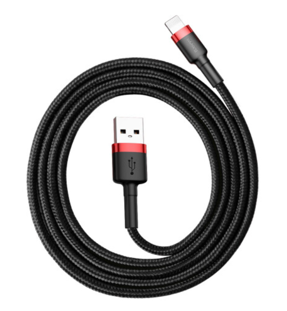 Baseus Lightning Cafule 1m/2.4A (CALKLF-B19) Black-Red фото №4