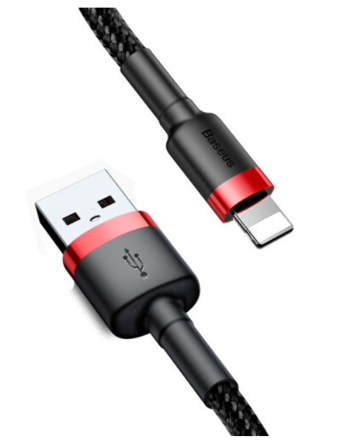 Baseus Lightning Cafule 1m/2.4A (CALKLF-B19) Black-Red фото №2
