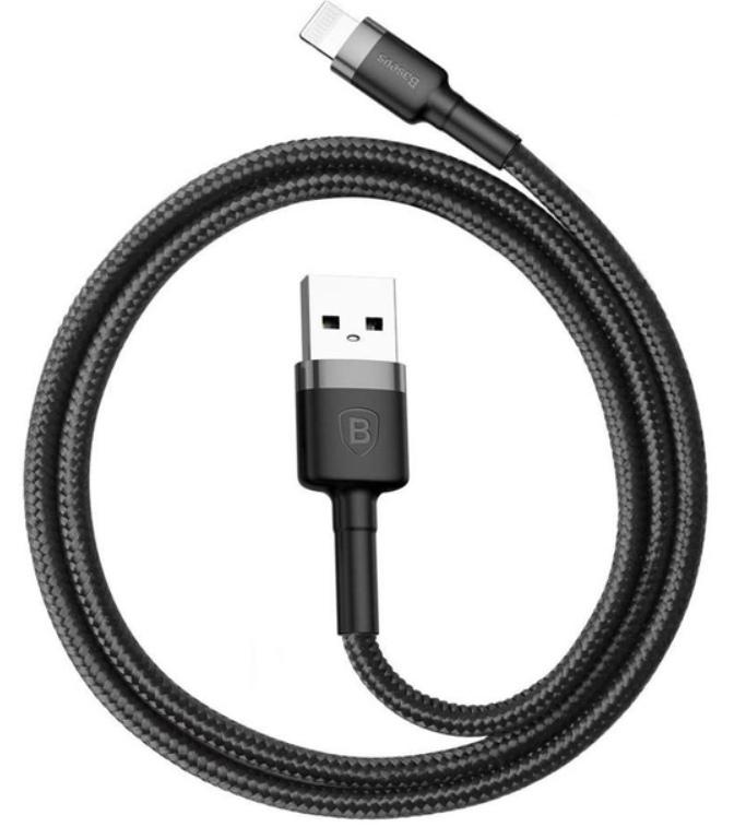Baseus Lightning Cafule 1m/2.4A (CALKLF-BG1) Black-Grey фото №2