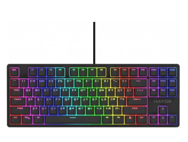 Клавіатура HATOR Rockfall 2 Mecha TKL Orange USB Black (HTK-520)