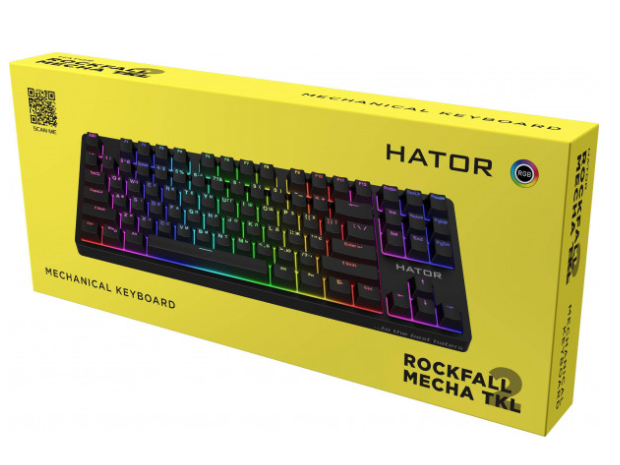 Клавіатура HATOR Rockfall 2 Mecha TKL Orange USB Black (HTK-520) фото №6