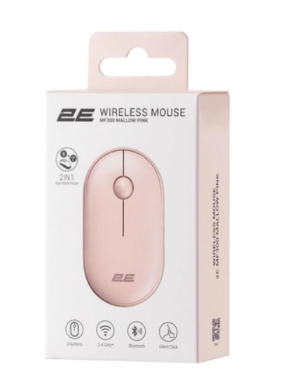 Комп'ютерна миша 2E MF300 Silent, WL/BT, рожевий (2E-MF300WPN) фото №4