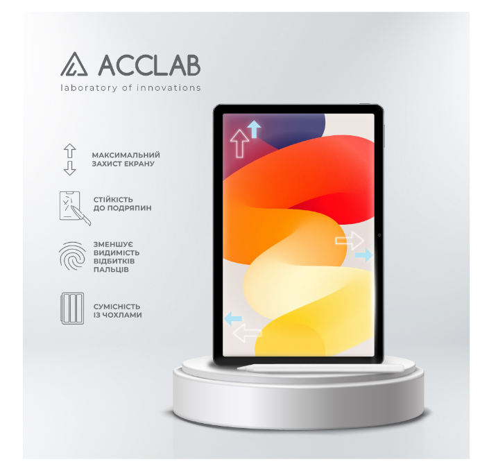 Защитное стекло ACCLAB Full Glue Xiaomi Redmi Pad SE 11'' (1283126577994) фото №5