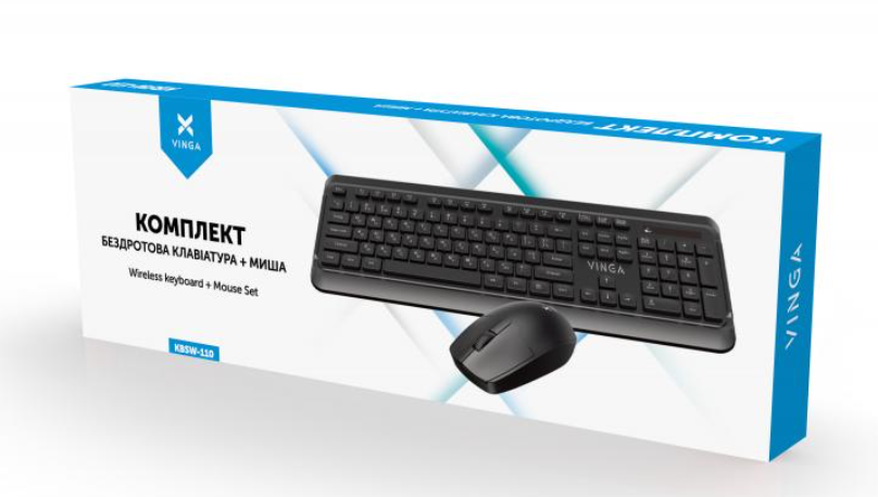 Клавиатура   мышка Vinga KBSW-110 Black фото №4