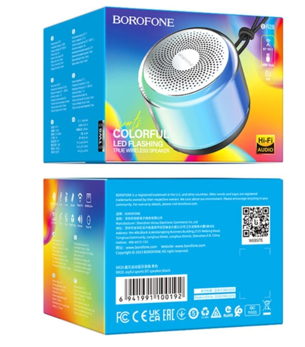 Портативна колонка Borofone BR28 Joyful sports BT speaker Black фото №3