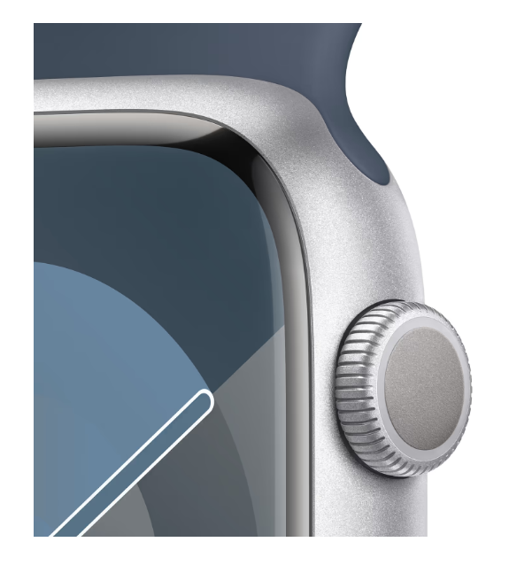 Смарт-годинник Apple Watch Series 9 GPS 45mm Silver Aluminium Case with Storm Blue Sport Band - M/L (MR9E3QP/A) фото №3