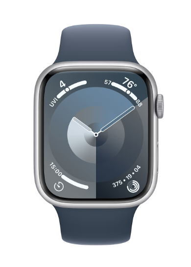 Смарт-годинник Apple Watch Series 9 GPS 45mm Silver Aluminium Case with Storm Blue Sport Band - M/L (MR9E3QP/A) фото №2