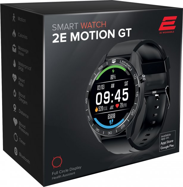 Smart часы 2E Motion GT 46 mm Black-Silver (-CWW20BKSL) фото №3