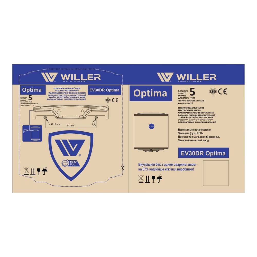 Водонагреватель Willer EV30DR Optima фото №10