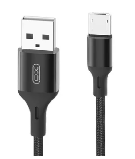 XO MicroUSB NB143 Braided 2.4A 1.0m Black