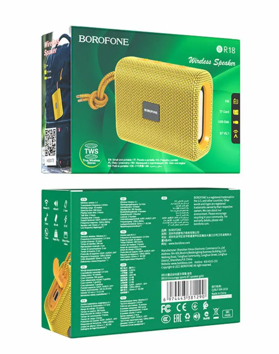 Портативна колонка Borofone BR18 Encourage sports BT speaker Gold фото №3