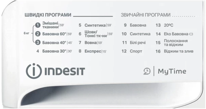 Пральна машина Indesit OMTWSE61051WKUA фото №6 Пральна машина Indesit OMTWSE61051WKUA фото №6