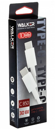 Walker USB cable WALKER C850 Type-C to Type-C white фото №2