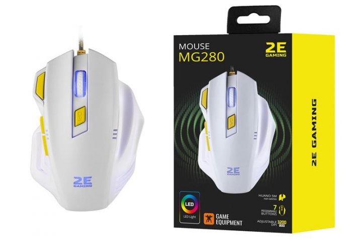 Компьютерная мыш 2E GAMING MG280 LED USB White фото №4