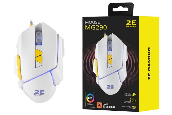 Компьютерная мыш 2E GAMING MG290 LED USB White фото №4