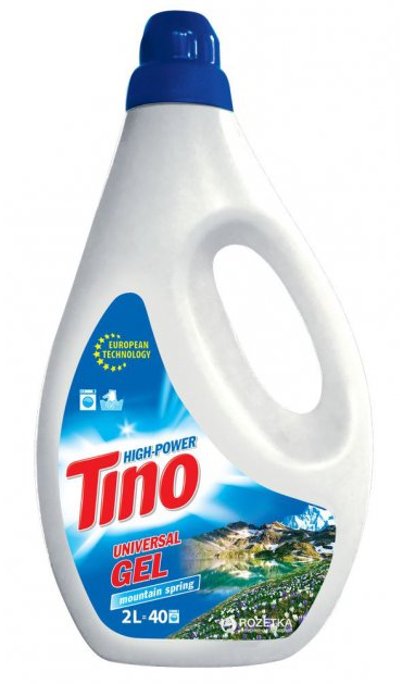 Гель для стирки Tino High-Power Гель для прання кольорових та білих речей Mountain spring, 2 л/65 прань Гель для стирки Tino High-Power Гель для прання кольорових та білих речей Mountain spring, 2 л/65 прань