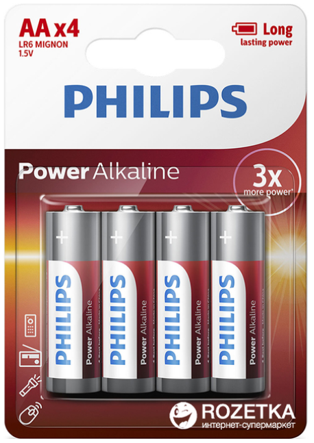 Батарейки Philips R 06 Entry Alkaline