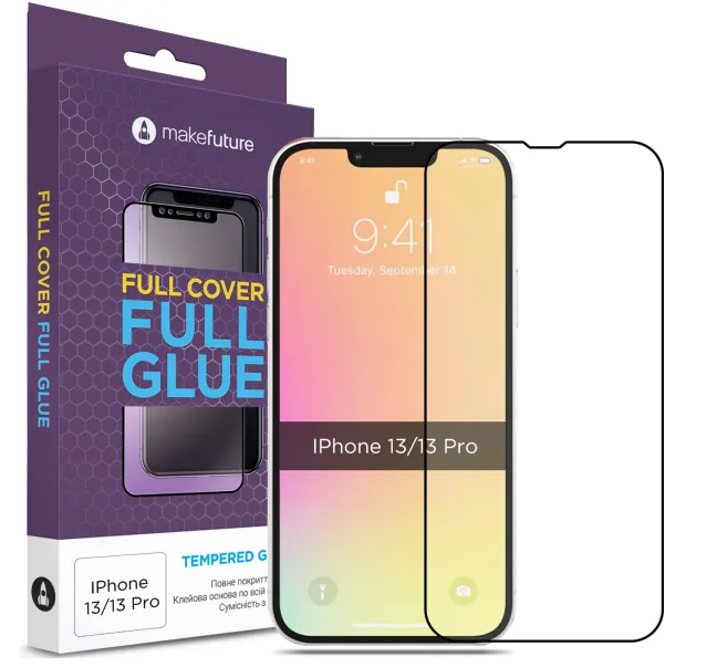 Защитное стекло MakeFuture Apple iPhone 13/13 Pro Full Cover Full Glue (MGF-AI13/13P)