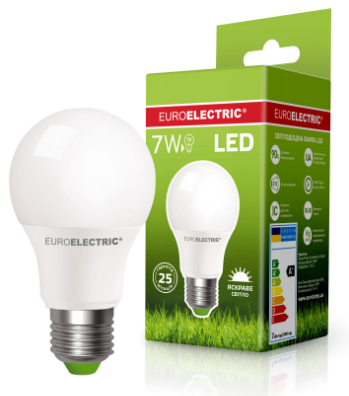 Лампочка Euroelectric LED Лампа A60 7W E27 4000K (100)