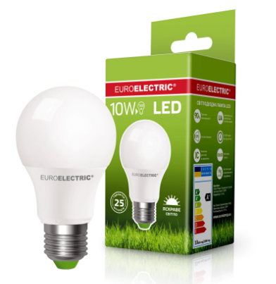 Лампочка Euroelectric LED Лампа A60 10W E27 4000K (100) Лампочка Euroelectric LED Лампа A60 10W E27 4000K (100)